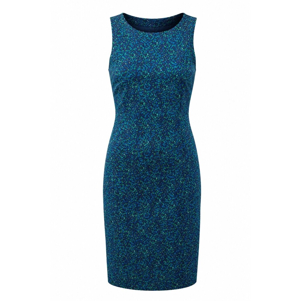 Isaac Mizrahi Live! Blue Confetti Print Shift Dress Women's Sz Large Sleeveless